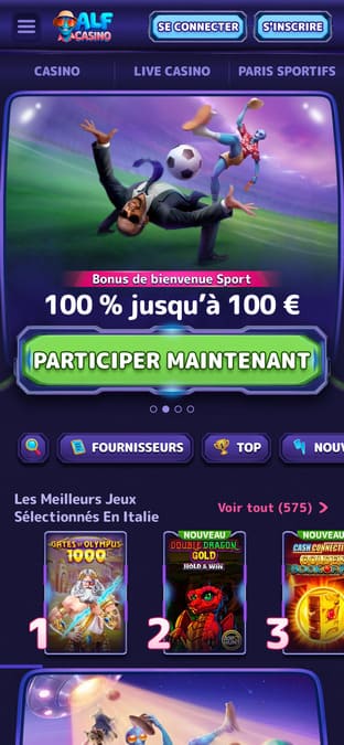 Aperçu mobile ALF Casino