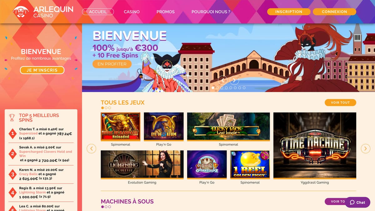 Aperçu du lobby Arlequin Casino