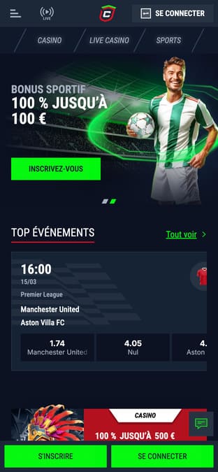 Aperçu mobile Casinado Casino
