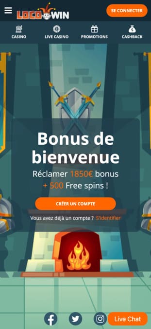 Aperçu mobile LocoWin Casino