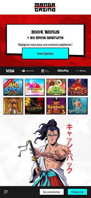 Aperçu mobile Manga Casino