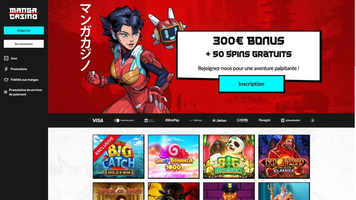 Aperçu du lobby Manga Casino