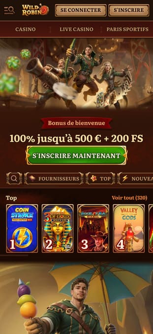 Aperçu mobile WildRobin Casino