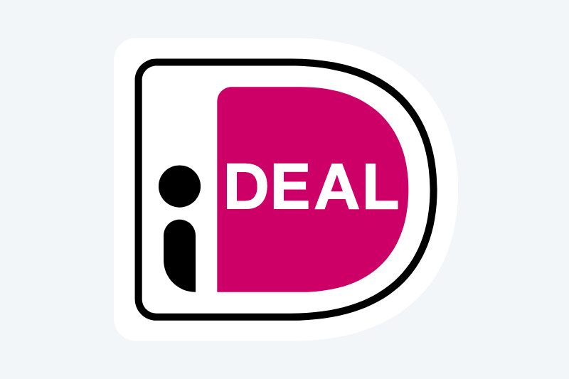 Logo iDEAL pour comparer les casinos avec paiement bancaire néerlandais